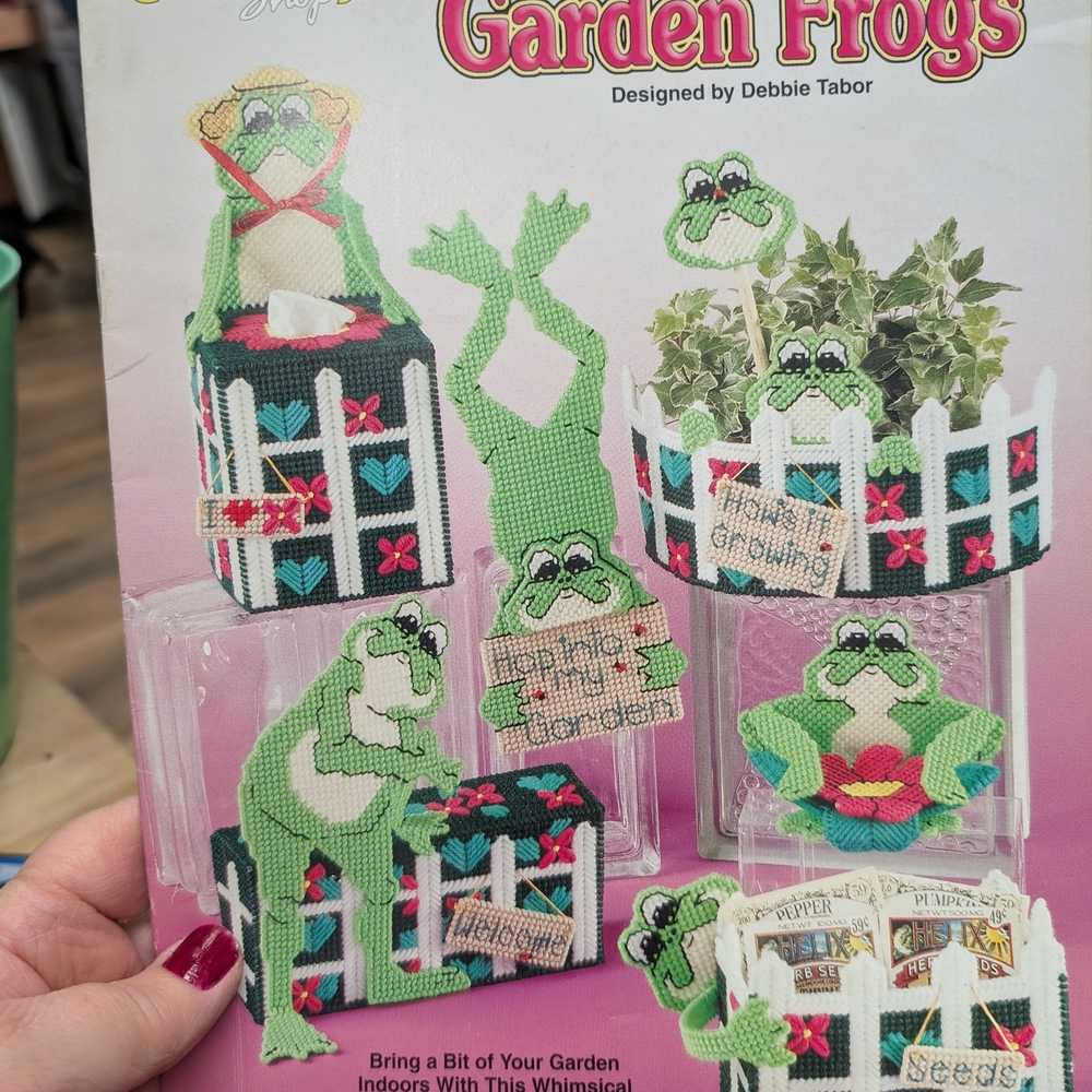 Whimsical Garden Frogs Cross-Stitch Kit